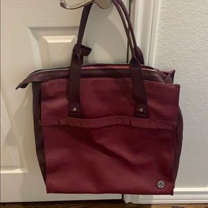 Lululemon Faux Leather gym bag/tote. Like New